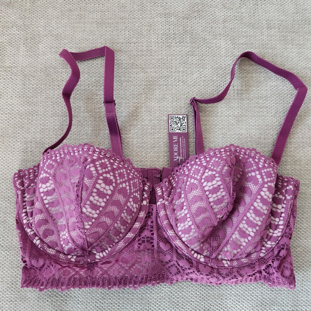 Adore Me 32D Nymphadora Purple Lightly Lined Bra NWT